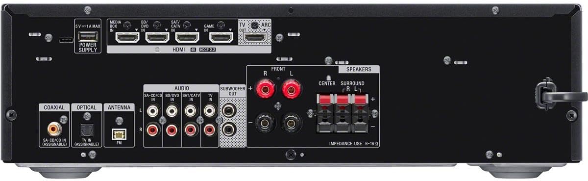 Sony STRDH590 5.2 Channel Surround Sound Home Theater Receiver: 4K HDR AV Receiver with Bluetooth,Black - Image 3